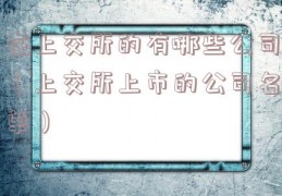 在上交所的有哪些公司（上交所上市的公司名单）