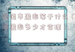 净值市盈率等于什么（市盈率多少才合理）