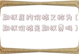 期权履约价格又称为（期权价格是期权费吗）