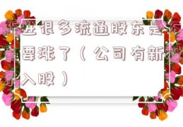 新进很多流通股东是不是要涨了（公司有新股东入股）