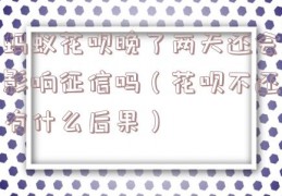 蚂蚁花呗晚了两天还会影响征信吗（花呗不还有什么后果）