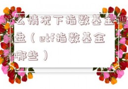 什么情况下指数基金被清盘（etf指数基金有哪些）