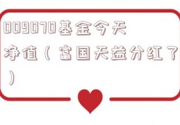 009070基金今天净值（富国天益分红了）