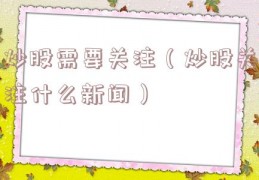 炒股需要关注（炒股关注什么新闻）