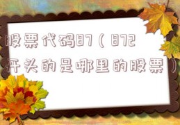 股票代码87（872开头的是哪里的股票）