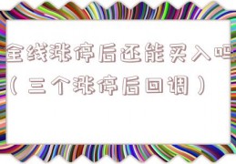 全线涨停后还能买入吗（三个涨停后回调）