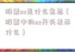 股票sz是什么意思（股票中的sz开头表示什么）