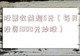 股票收益超5元（每月投资1000元炒股）