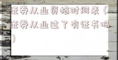 证券从业资格时间表（证券从业过了有证书吗）