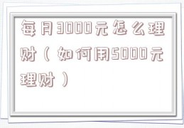 每月3000元怎么理财（如何用5000元理财）