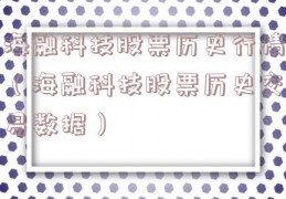 海融科技股票历史行情（海融科技股票历史交易数据）