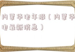 内蒙华电年报（内蒙华电最新消息）