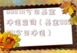 000711今日基金净值查询（基金000731今日净值）