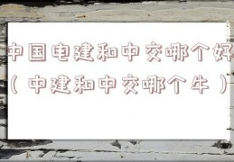 中国电建和中交哪个好（中建和中交哪个牛）