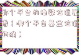 哪个平台的指数估值靠谱（哪个平台基金估值准确）