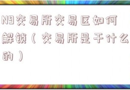 N9交易所交易区如何解锁（交易所是干什么的）