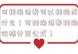 可转换债券可以转换成什么（可转换债券转换价格计算公式）