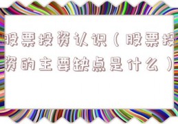 股票投资认识（股票投资的主要缺点是什么）