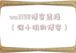 wu2198博客直播（徐小明的博客）