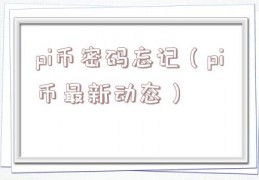 pi币密码忘记（pi币最新动态）