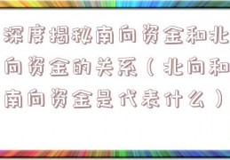 深度揭秘南向资金和北向资金的关系（北向和南向资金是代表什么）