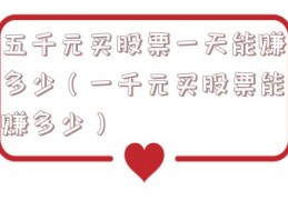 五千元买股票一天能赚多少（一千元买股票能赚多少）