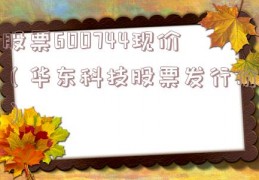 股票600744现价（华东科技股票发行价）