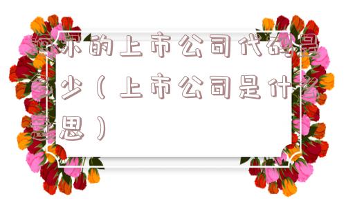 海尔的上市公司代码是多少(上市公司是什么意思) 海尔的上市公司代码是多少(上市公司是什么意思)