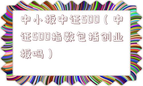 中小板中证500（中证500指数包括创业板吗）