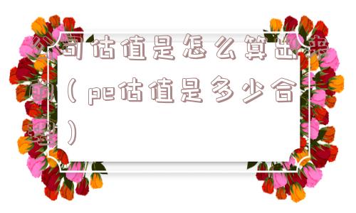 公司估值是怎么算出来的（pe估值是多少合理）