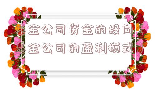 基金公司资金的投向（基金公司的盈利模式）