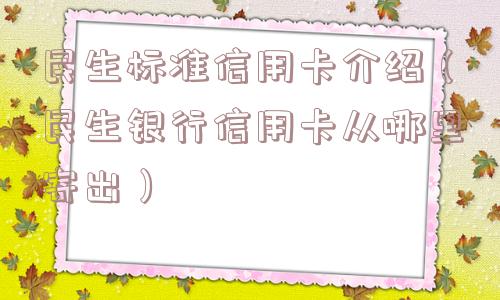民生标准信用卡介绍(民生银行信用卡从哪里寄出) 民生标准信用卡介绍(民生银行信用卡从哪里寄出)