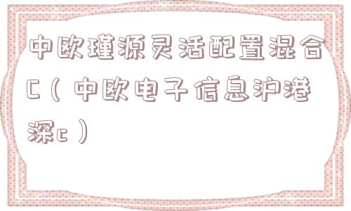 中欧瑾源灵活配置混合C（中欧电子信息沪港深c）