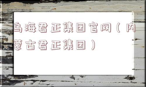 乌海君正集团官网(内蒙古君正集团) 乌海君正集团官网(内蒙古君正集团)