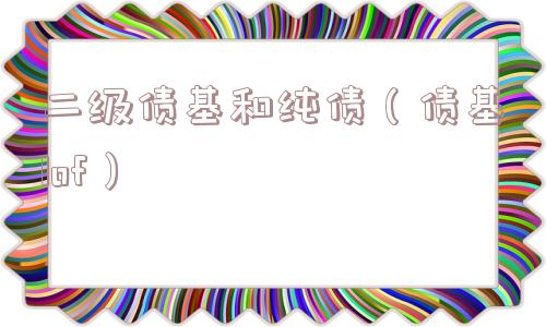 二级债基和纯债(债基lof) 二级债基和纯债(债基lof)