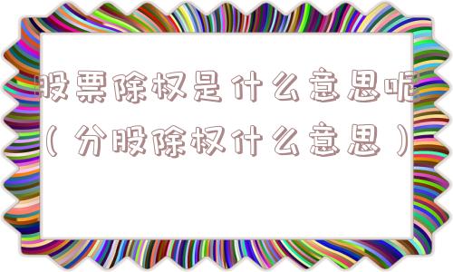 股票除权是什么意思呢（分股除权什么意思）