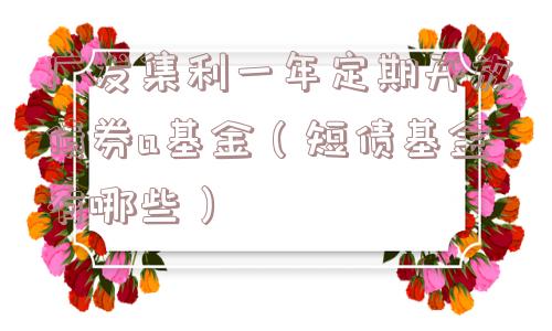 广发集利一年定期开放债券a基金（短债基金有哪些）