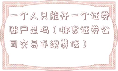 一个人只能开一个证券账户是吗（哪家证券公司交易手续费低）