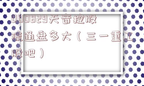 000829天音控股流通盘多大（三一重工股吧）