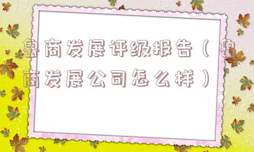 鲁商发展评级报告（鲁商发展公司怎么样）