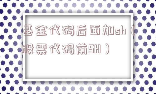 基金代码后面加sh(股票代码前SH) 基金代码后面加sh(股票代码前SH)