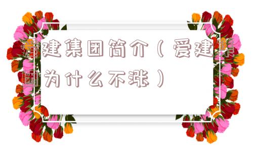 爱建集团简介（爱建集团为什么不涨）