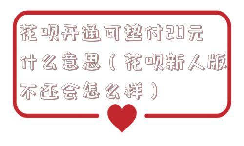 花呗开通可垫付20元什么意思(花呗新人版不还会怎么样) 花呗开通可垫付20元什么意思(花呗新人版不还会怎么样)