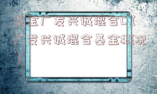 基金广发兴诚混合C(广发兴诚混合基金概况) 基金广发兴诚混合C(广发兴诚混合基金概况)