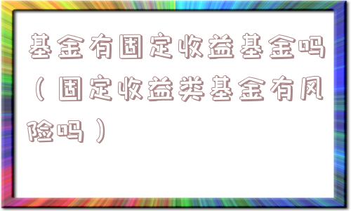基金有固定收益基金吗（固定收益类基金有风险吗）