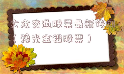 大众交通股票最新传闻(豫光金铅股票) 大众交通股票最新传闻(豫光金铅股票)