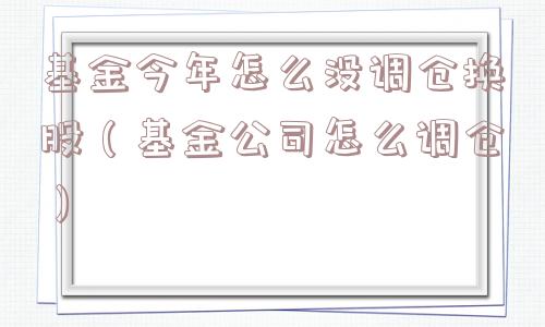 基金今年怎么没调仓换股(基金公司怎么调仓) 基金今年怎么没调仓换股(基金公司怎么调仓)