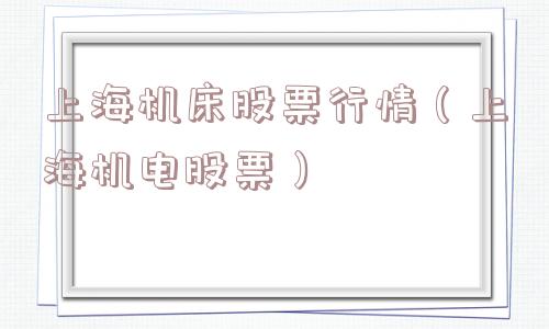 上海机床股票行情(上海机电股票) 上海机床股票行情(上海机电股票)