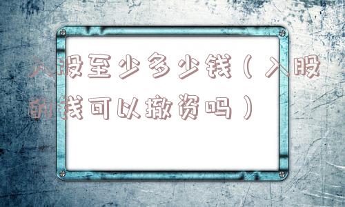入股至少多少钱(入股的钱可以撤资吗) 入股至少多少钱(入股的钱可以撤资吗)