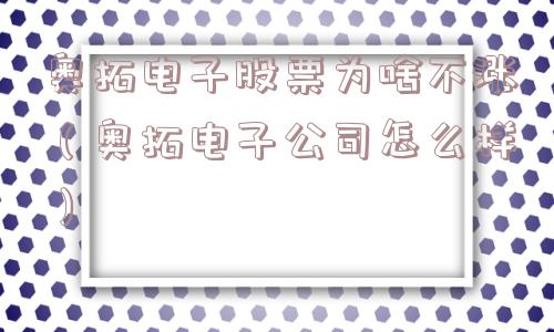 奥拓电子股票为啥不涨(奥拓电子公司怎么样) 奥拓电子股票为啥不涨(奥拓电子公司怎么样)
